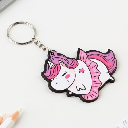 Key keychain wooden "Unicorn Ballerina" 6.1 x 6 cm-1