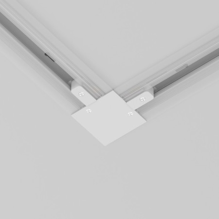 Connector L-shaped for the built-in track system Technical tra002CL-11W, 9.5x9.5x2 cm, white color-6