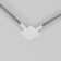 Connector L-shaped for the built-in track system Technical tra002CL-11W, 9.5x9.5x2 cm, white color