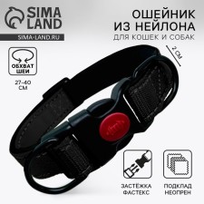 A collar with a nylon lining with a fastx 2 cm, black