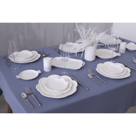 Ceramic Ceramic dish, 23 × 18 cm, white color-5
