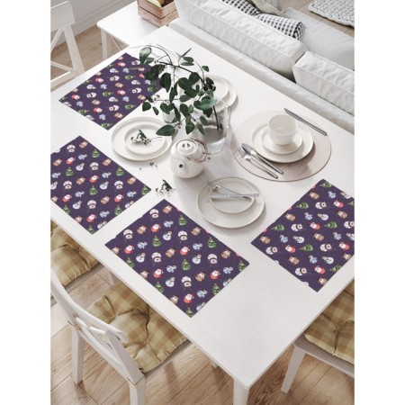 A set of napkins for setting the table "Toys to the Christmas tree", rectangular, size 32x46 cm, 4 pcs