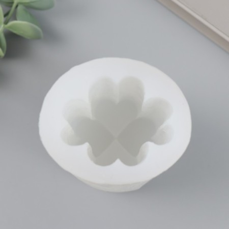 Mold Silicon for a candle "Four -leaf. Column" 5.5x9.8 cm-3