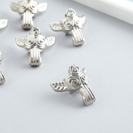 Corner (leg) for the casket metal "rose" silver 3x3 cm