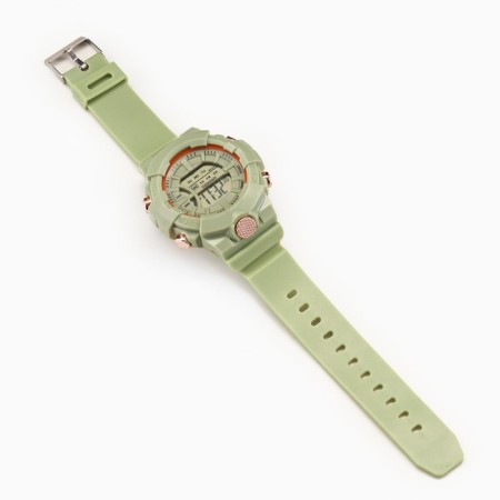 Watches electronic watches, silicone strap, green-4