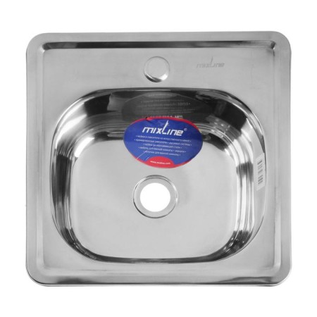 Kitchen sink Mixline 531266, mortise, thickness 0.6 mm, 38x38x15 cm, issue. 1 1/2 ", corrugations
