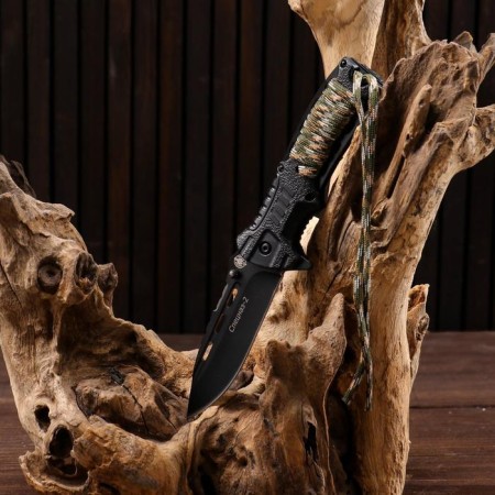 Folding tactical knife "Specials -2" with fire, steel - 420, handle - winding paracord, 21 cm 5473