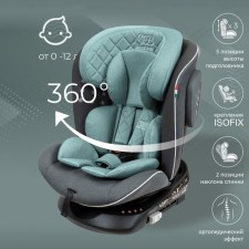 Car seats children's Sweet Baby Crosstour 360 SPS, ISOFIX mount, group 1/2/3 (0-36 kg), black and turquoise color