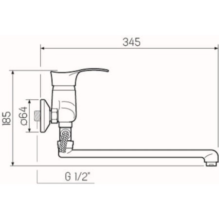 Bath mixer "RMS" SL86-006, shower set, cartridge 35 mm, zinc, chrome-4