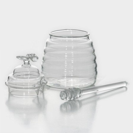 Glass jar for honey and jam Magistro "Bee", 280 ml, 8 × 12 cm-2
