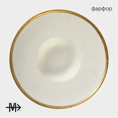 Porcelain plate for the paste Magistro Poursephona, 280 ml, d = 29.4 cm, beige color-1