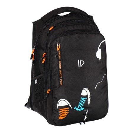 Youth backpack 42 x 31 x 22 cm, Grizzly, ergonomic back, laptop department, black/orange-1