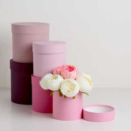 Set of round boxes 5 in 1 "Spring", 20 x 20 - 14x14 cm