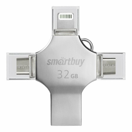 Flash drive Smartbuy Mc15 Metal QUAD, 4-In-1 OTG, 32 GB, USB3.0, Type-C, Microusb, Lightning-2