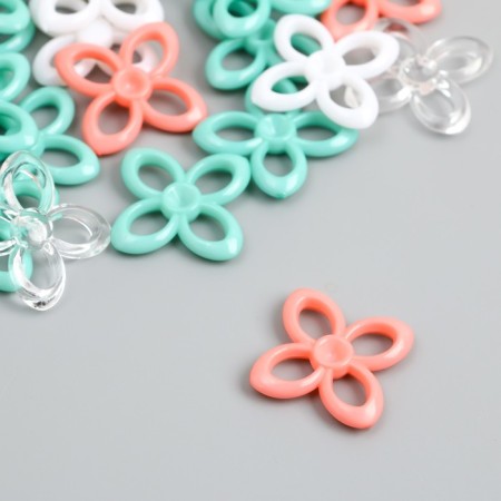 Decor for creativity "Flower. Mint, peach, white and transparent" nr 20 g 2.8x2.8x0.4 cm-1