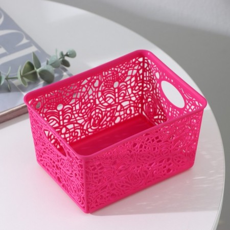Storage basket "Lace Flowers", plastic, 14 × 10 × 8 cm, color mix-6