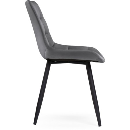 Chairs on the metal frame Chelsea Metal/velor, black/dark gray 50x60x80 cm-2