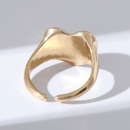 Ring "Mood" Fixed Heart, black color in gold, dimensionless-1