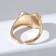 Ring "Mood" Fixed Heart, black color in gold, dimensionless