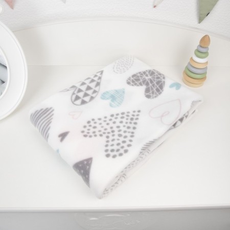 Fleet blanket "Multi -colored hearts", size 100x118 cm-2