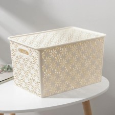 Basket for storage with a lid 