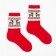 Women's socks made of Mongolian wool with deer, red color, size 23 (34-36)