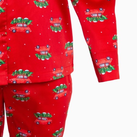 Pajama New Year's Women's KAFTAN cars, red color, size 48-50-12