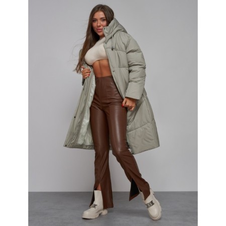 Coat insulated winter female, size 42, green color-18
