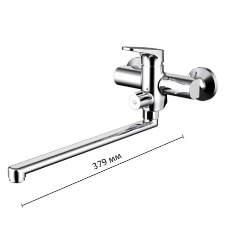 Bravat Eler F6191238CP-01L-RUS bath mixer, with a long spill