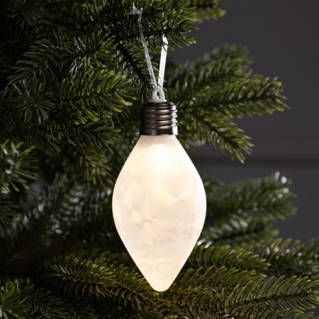 The Christmas ball "snowball" 7x14 cm, 1 LED, LR44x3 (in the set), glow warm white