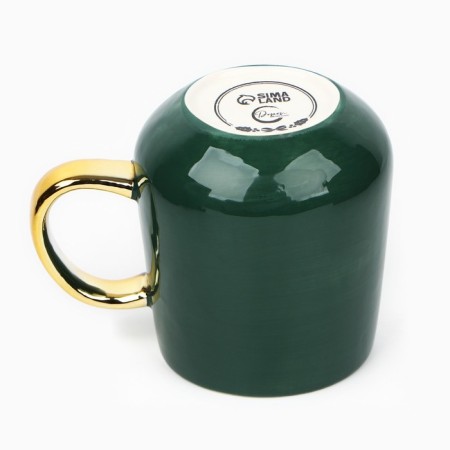 New Year! New Year's ceramic "gift" mug, 600 ml, green color-5