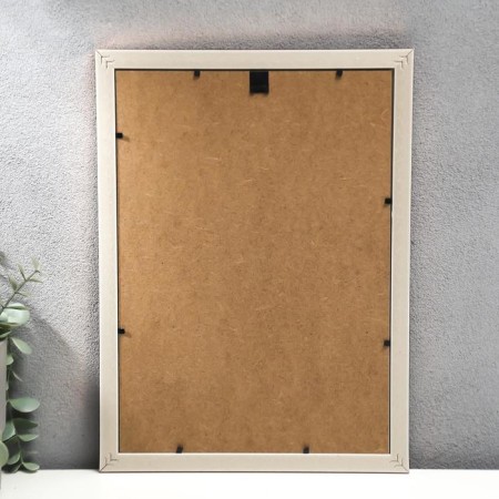 Photo frame Plastic A4 Format "Silver 3D rhombuses with a copper strip" 32.5x24 cm-2