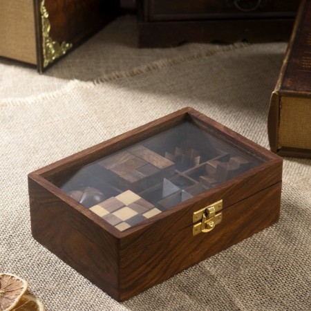 Set of puzzle 6V1, 17.5x12x6 cm, tree shisham