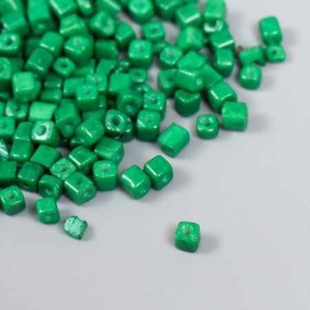 Cube glass 4x4 mm "brightness. Green" set 20 grams