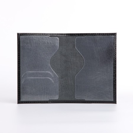 Cover for passport, embossing, crocodile, black color-4