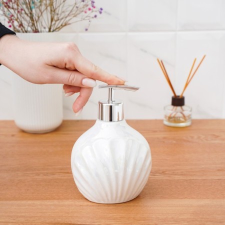 A set of accessories for the bathroom "Ariel", 2 items (480 ml dispenser, soap dish), white color-4
