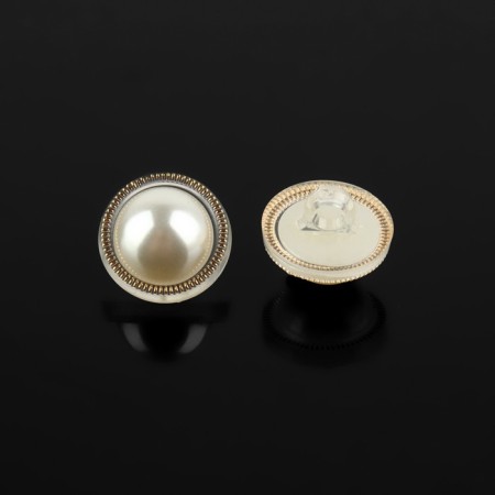 A set of buttons on the leg, d = 15 mm, 10 pcs, pearl/gold color-2