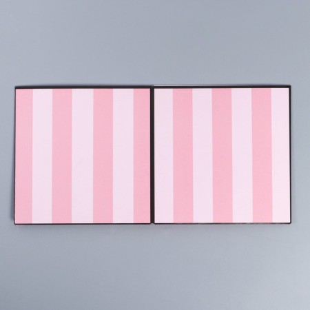 Gift box for flowers with PVC lid, packaging, pink stripes, 12 x 12 x 12 cm-5