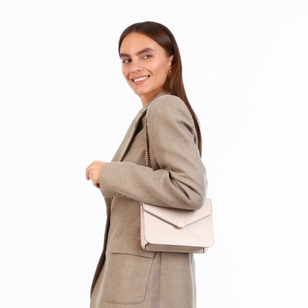 Women's bag on a magnet, small size, beige color-1