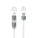 Cable 2 in 1 Luazon, Microusb/Lightning - USB, 1 A, 0.9 m, flat, mix