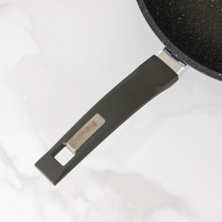 Frying pan “Granite Wok”, D = 28 cm, glass cover, anti-stick coating, dark gray color-3