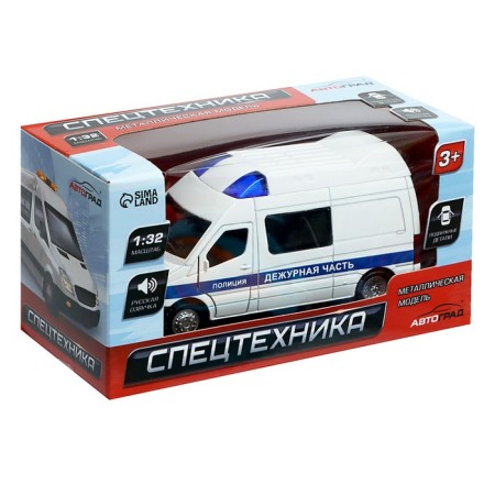 Metal “Police” machine, 1:32, light and sound, inertia, doors open-4