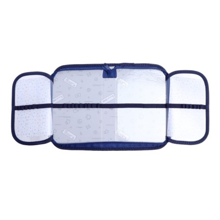 Penal 1 section, 130 x 210 x 40 mm, 2 folding strips, fabric, calligrata top, Content "bulldog"-4