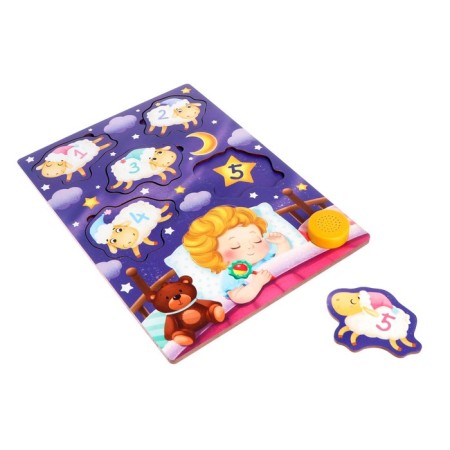 Wooden puzzle with a chip "Count Sheep"-1