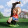 Garden figure "Boy on a swing" 44cm