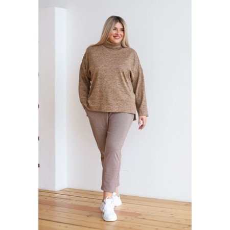 Female trousers, size 60, brown color-5