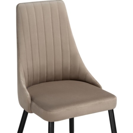 Chair on a metal frame Cora metal/velor, black/beige 49x60x95 cm-4
