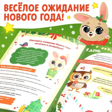 Book with stickers "Advent calendar. We are waiting for the New Year with a hare! ”-3