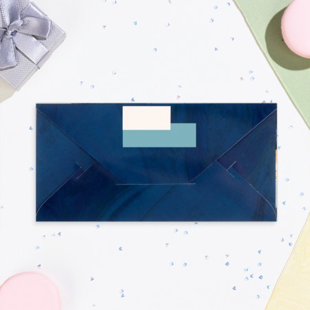 Money envelope "Congratulations!" glitter, blue tone, 8.1x16.4 cm-2