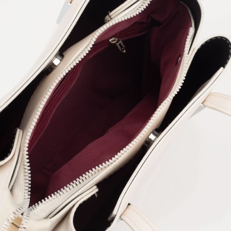 Bag Female Tout with zipper, white color-2